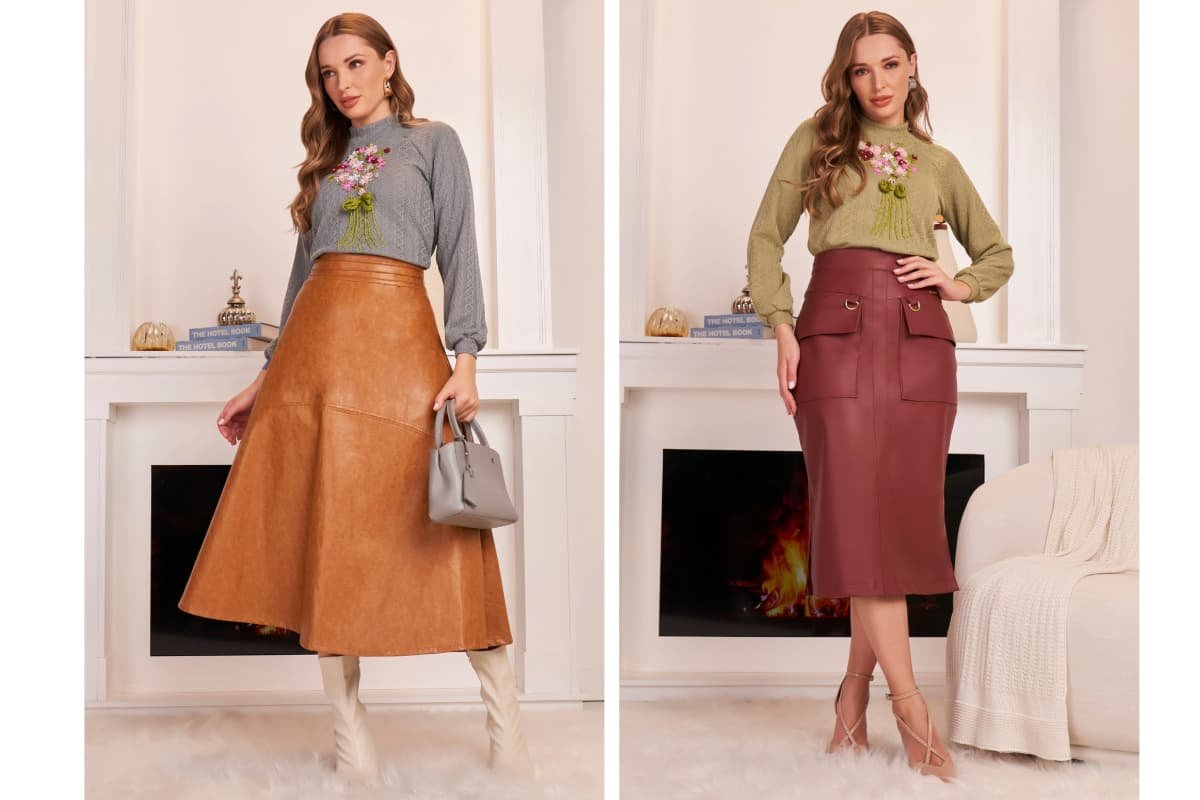 looks de inverno com saia de couro