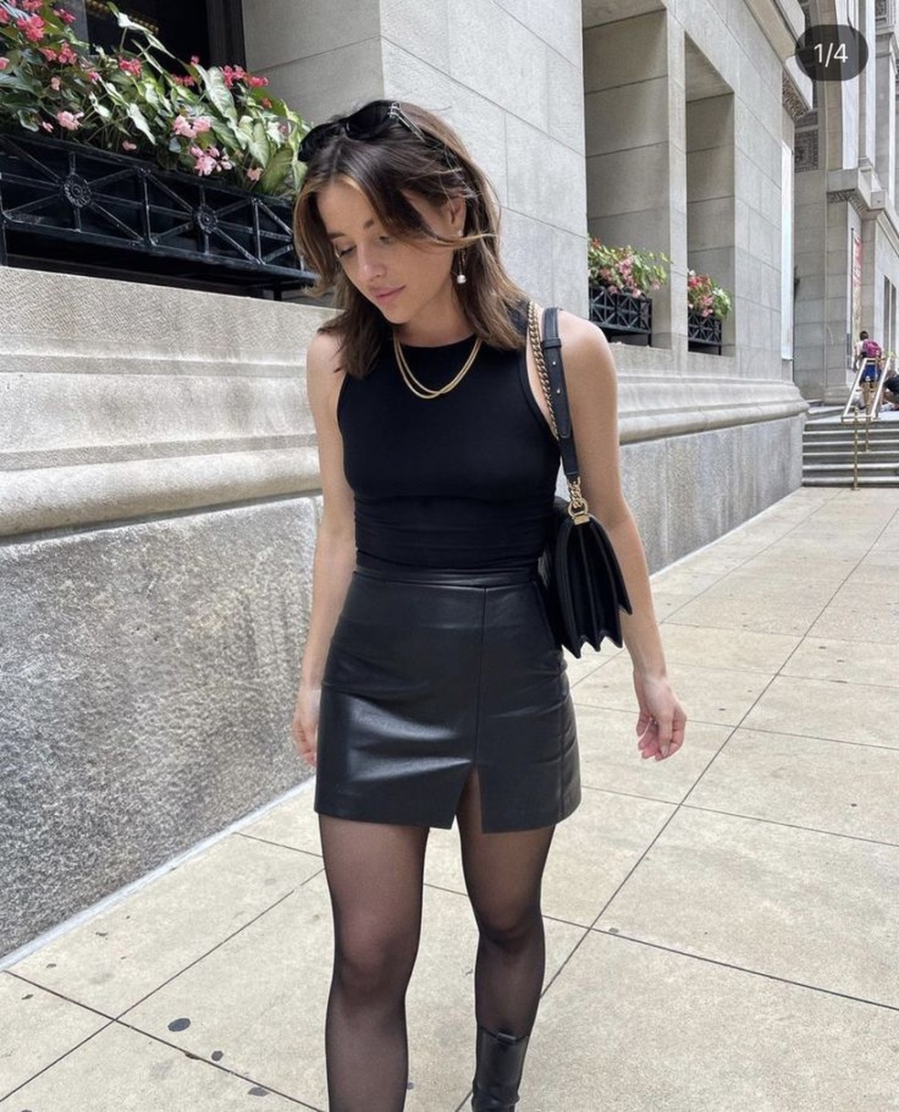 melhores looks saia couro inverno para copiar