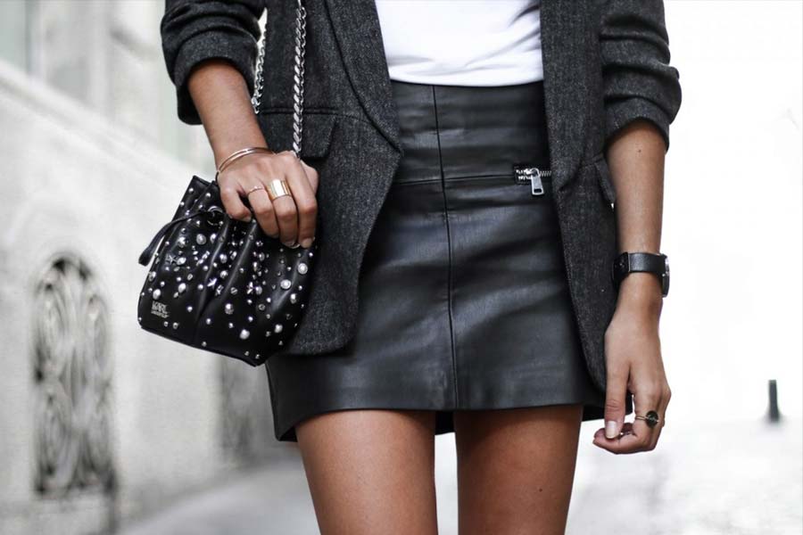 melhores looks saia couro inverno para copiar