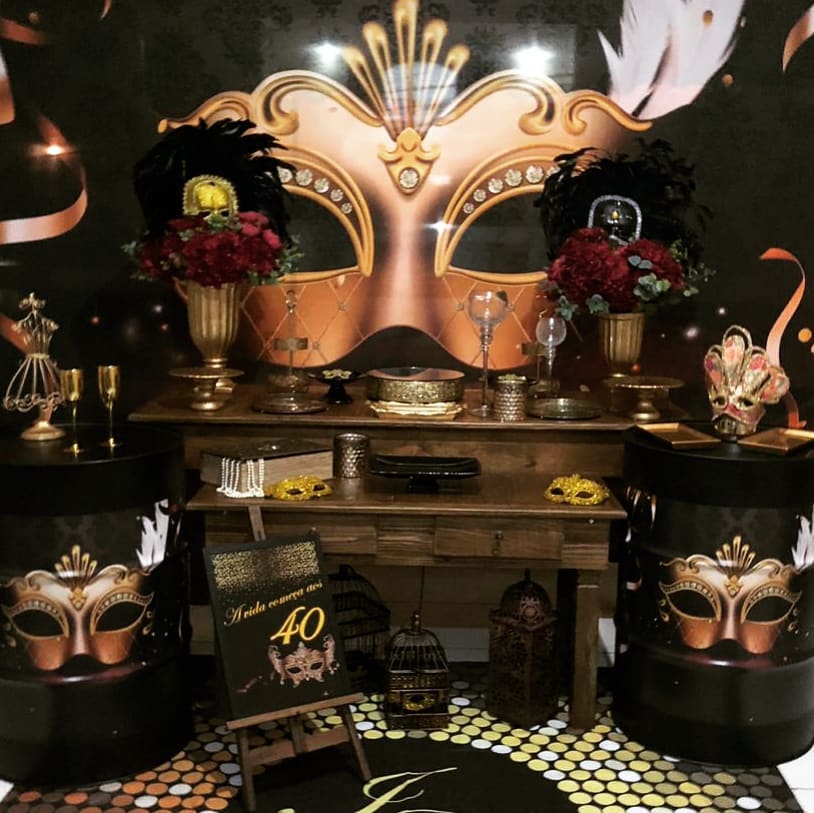 decoração baile de máscaras elegante