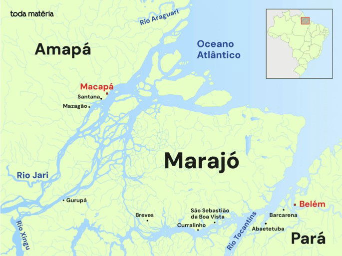 mapa ilha do marajo
