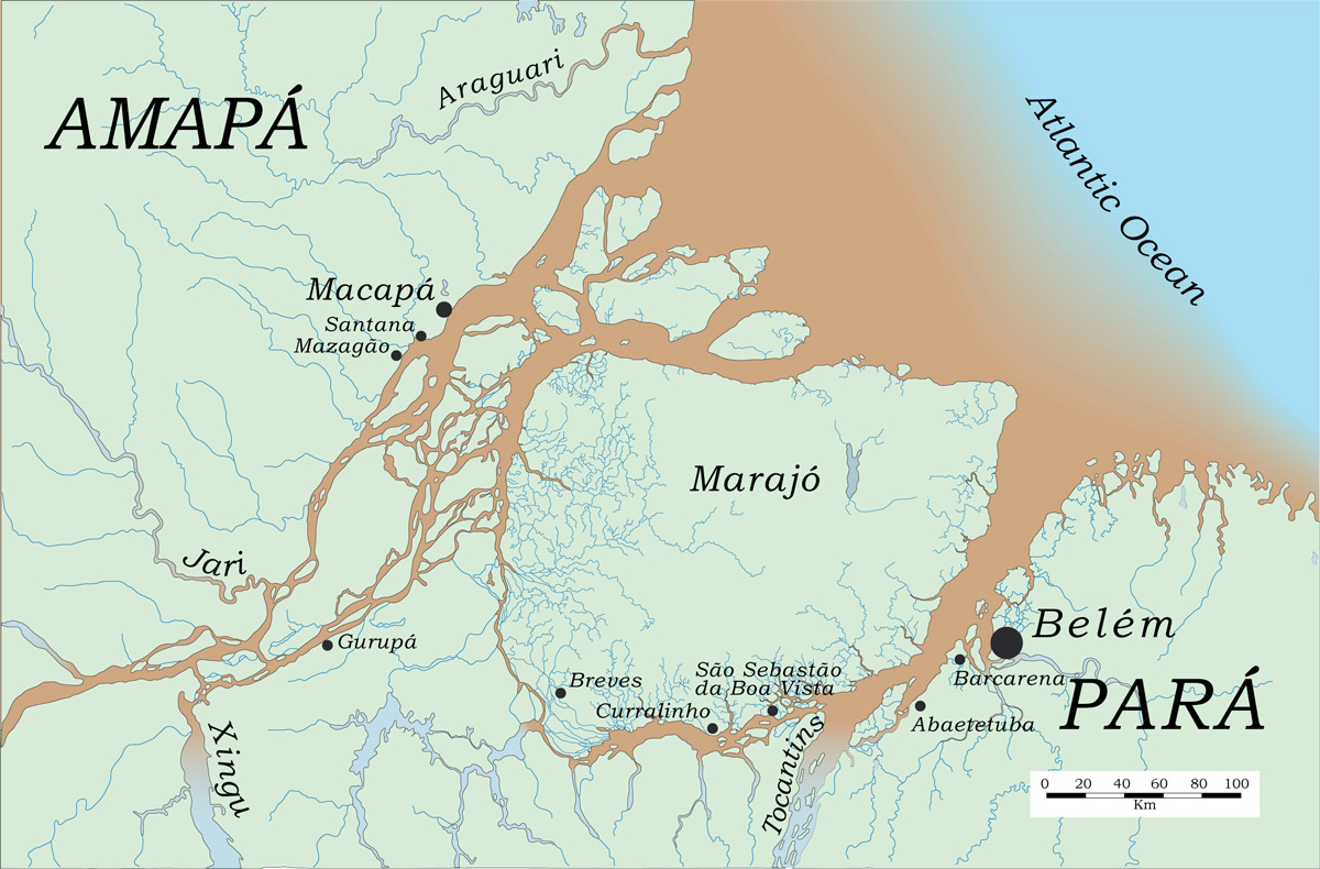 mapa ilha do marajo