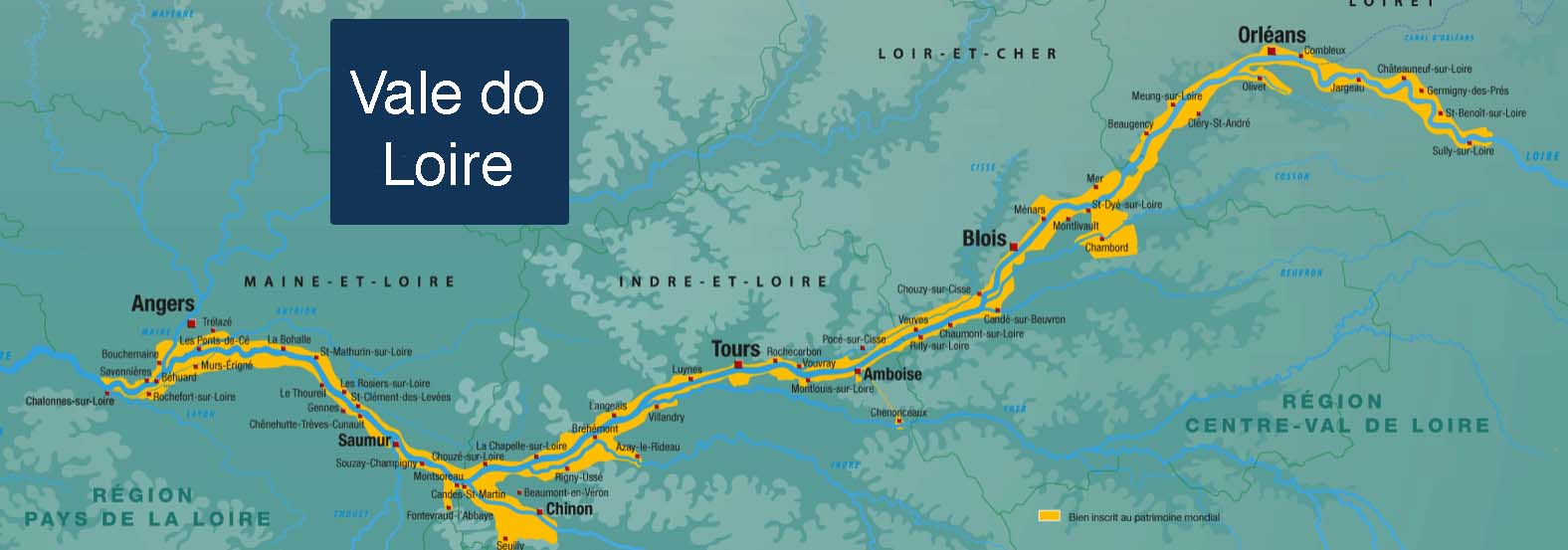 mapa interativo castelos Vale do Loire