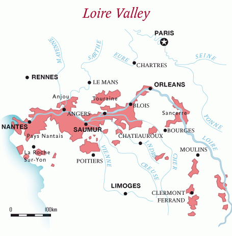 mapa interativo castelos Vale do Loire