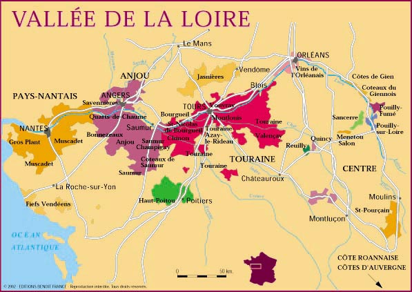 mapa interativo castelos Vale do Loire