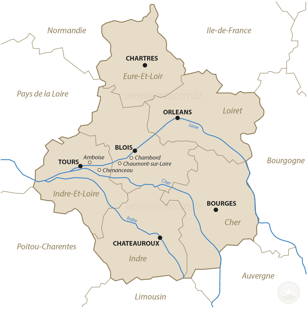 mapa vale do loire