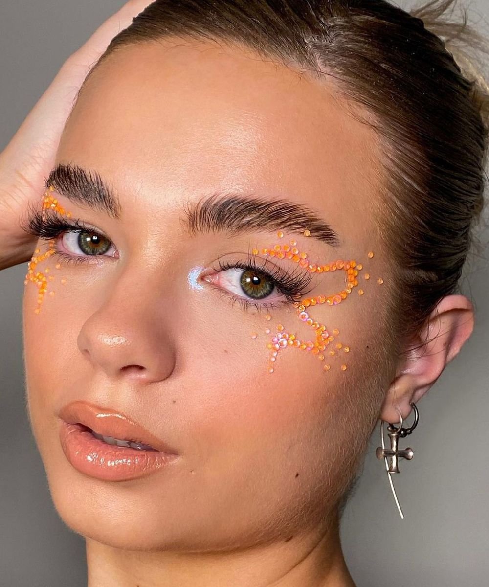 maquiagem com strass carnaval