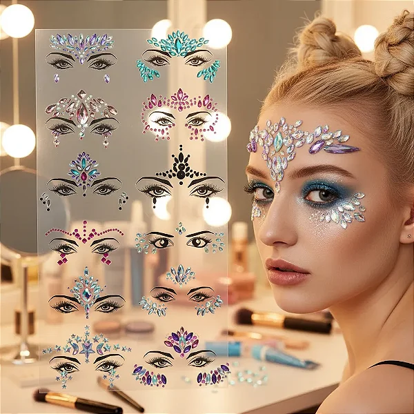 maquiagem com strass carnaval