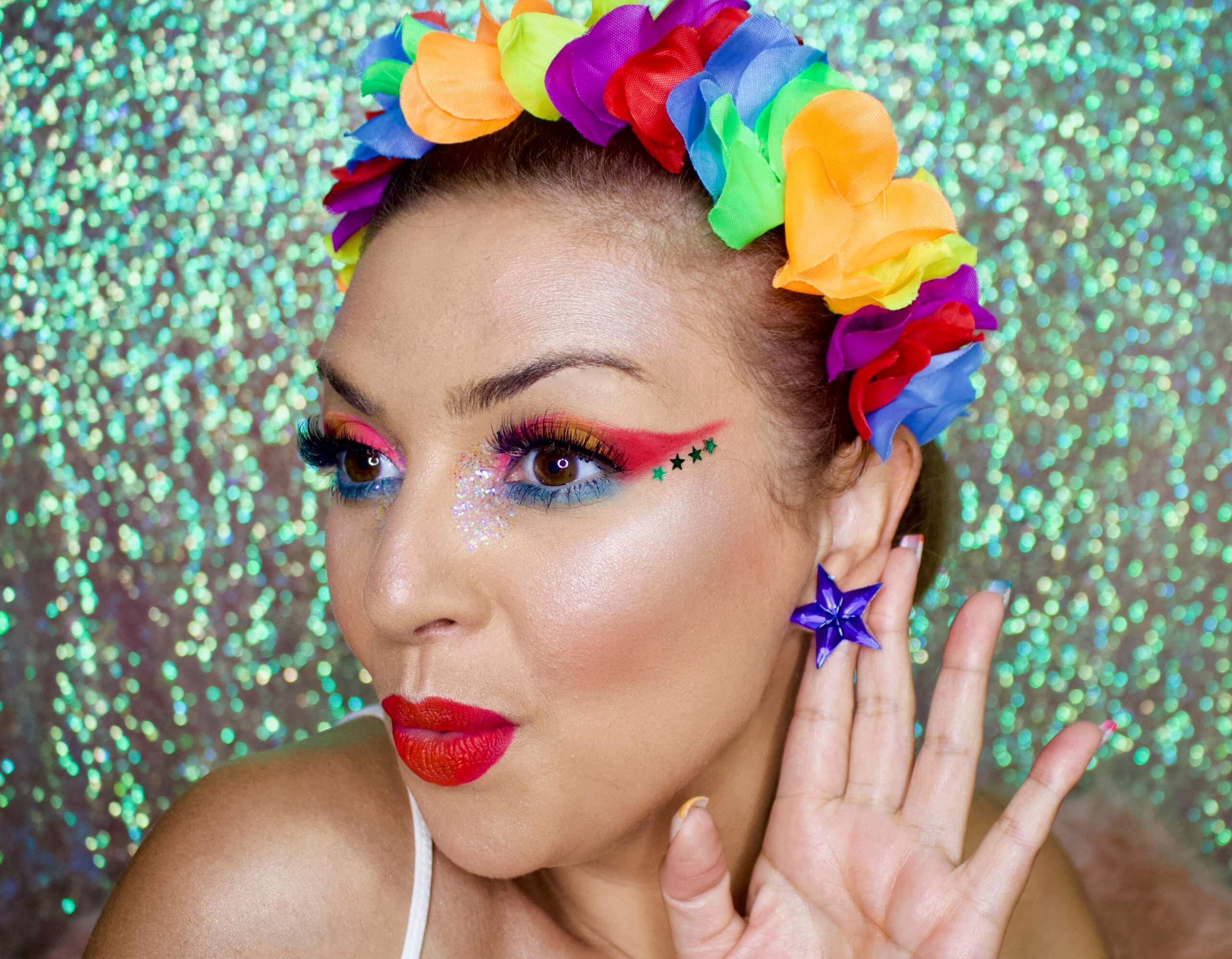 maquiagem carnaval colorida