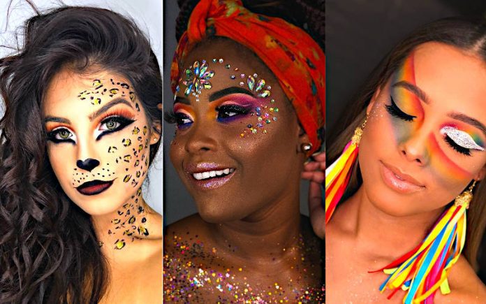 maquiagem carnaval com batom líquido