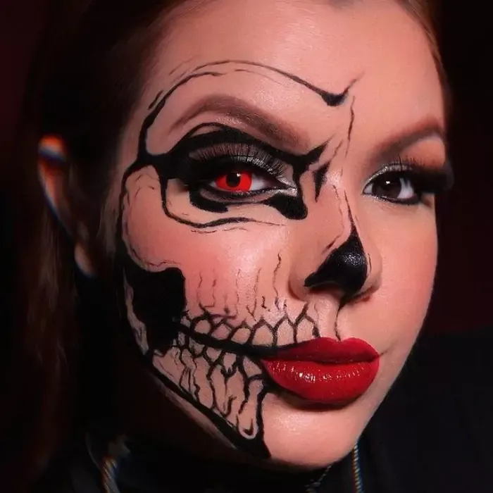 maquiagem de halloween assustadora