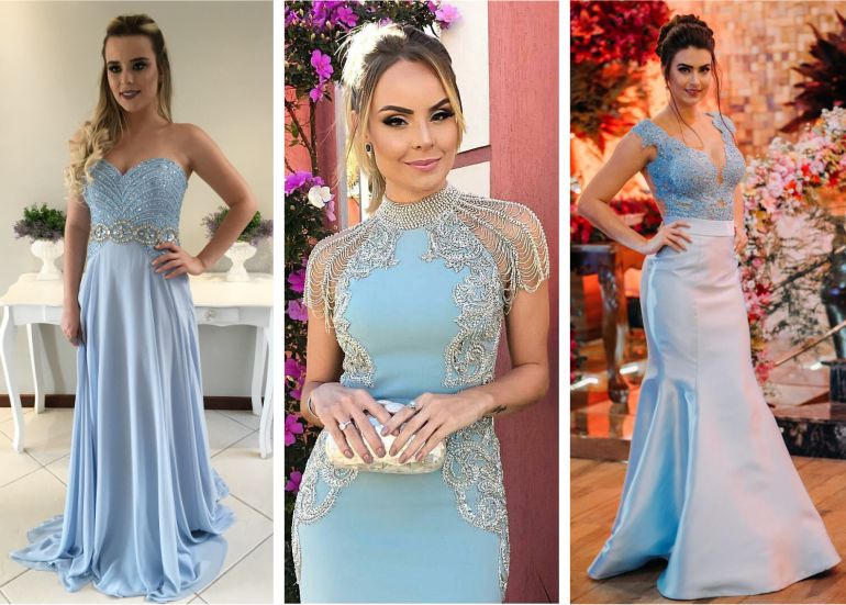 maquiagem para usar com vestido azul