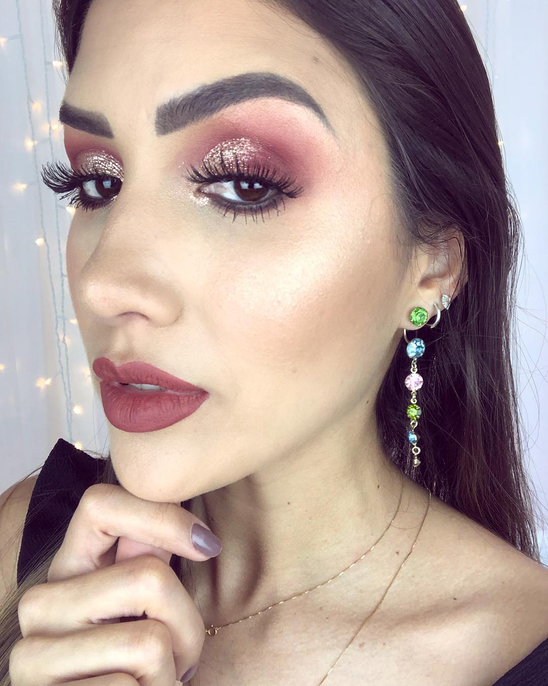 maquiagem para vestido marsala