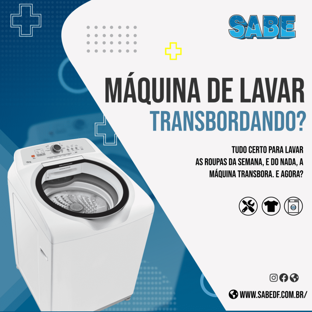 Manutenção preventiva para evitar máquina de lavar transbordando