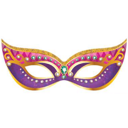 Máscara de carnaval grande metalizada