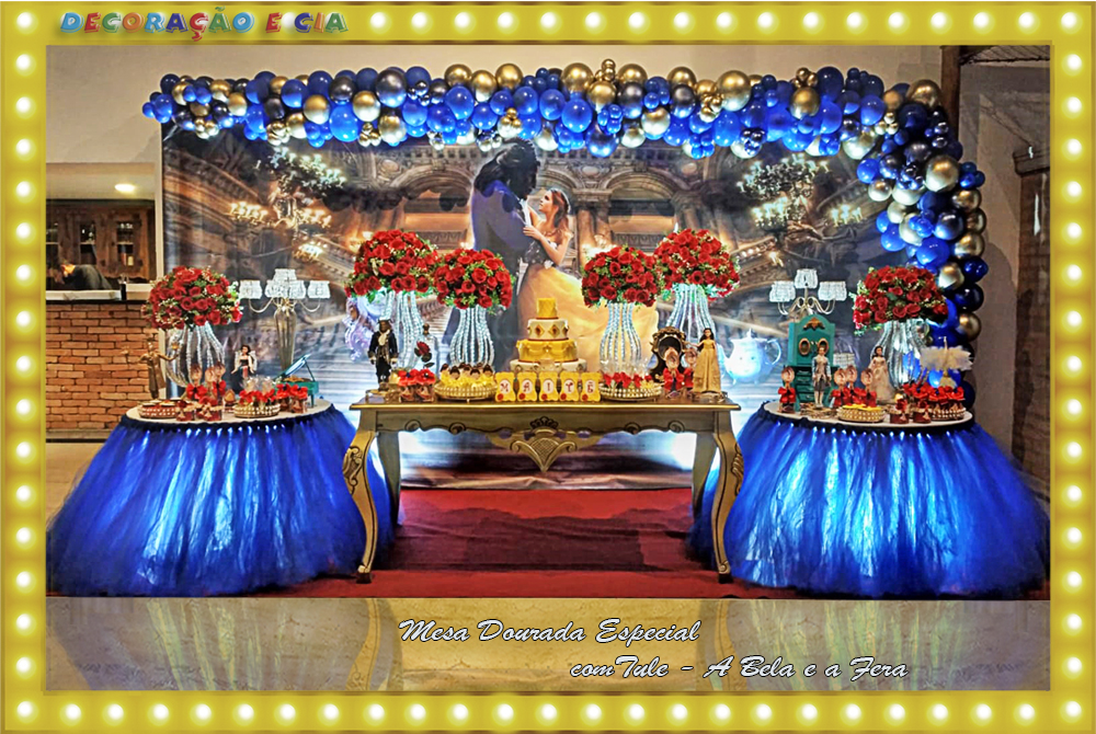 quanto custa mesa doces bela fera 15 anos