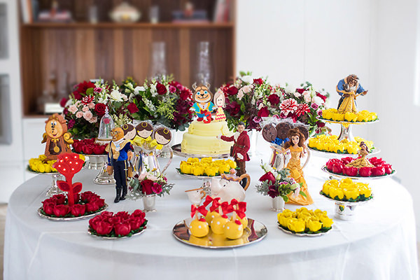 como fazer rosa encantada mesa doces bela fera