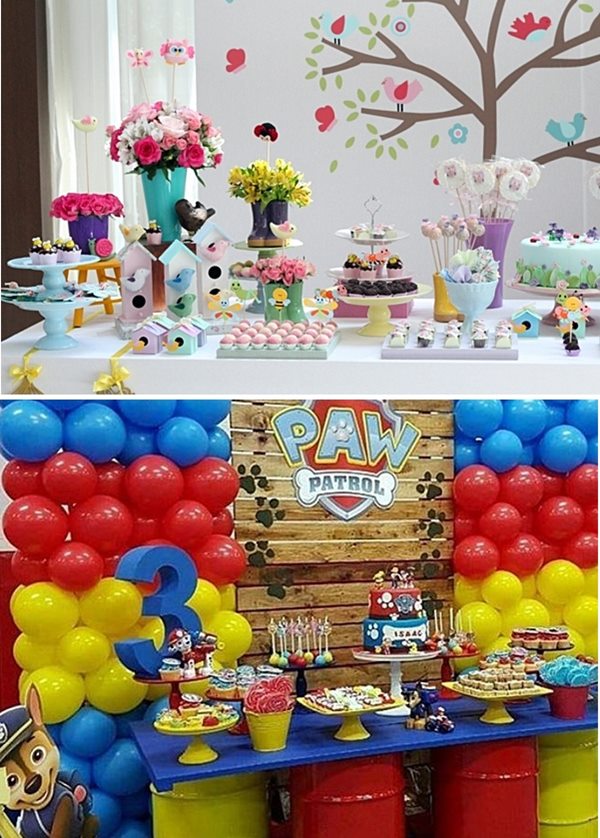 mesa festa infantil decoração com balões
