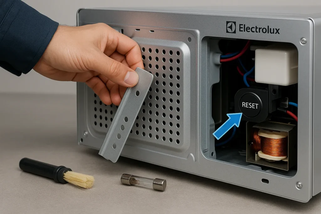 micro-ondas não esquenta mas liga