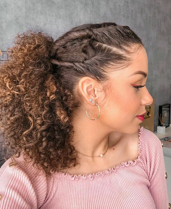 penteado meio preso simples