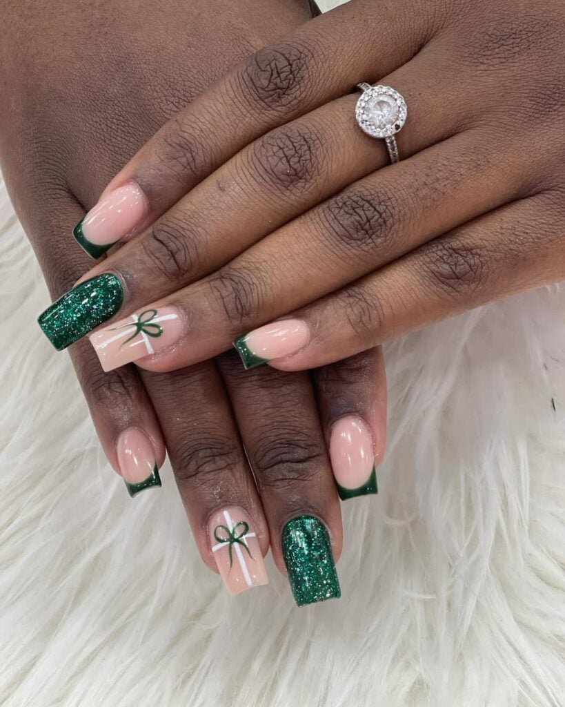 modelo de unha de natal