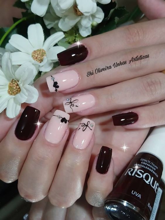 unhas curtas decoradas