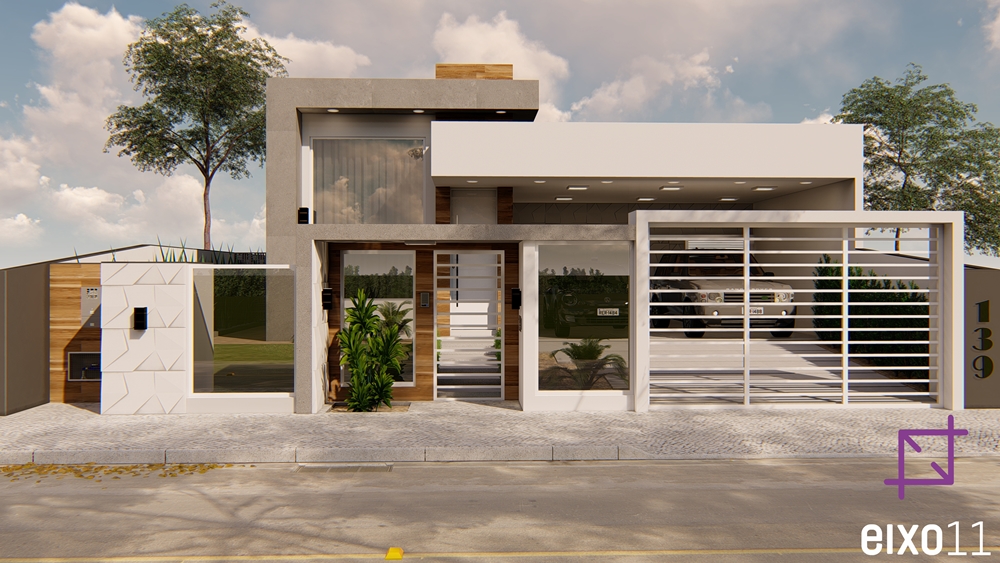 fachada de muro com portão