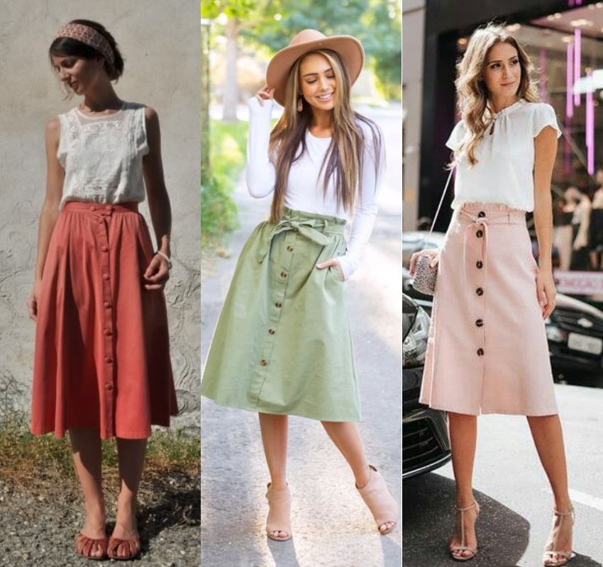 modelos de saia midi