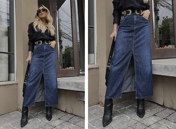 modelos de saia midi