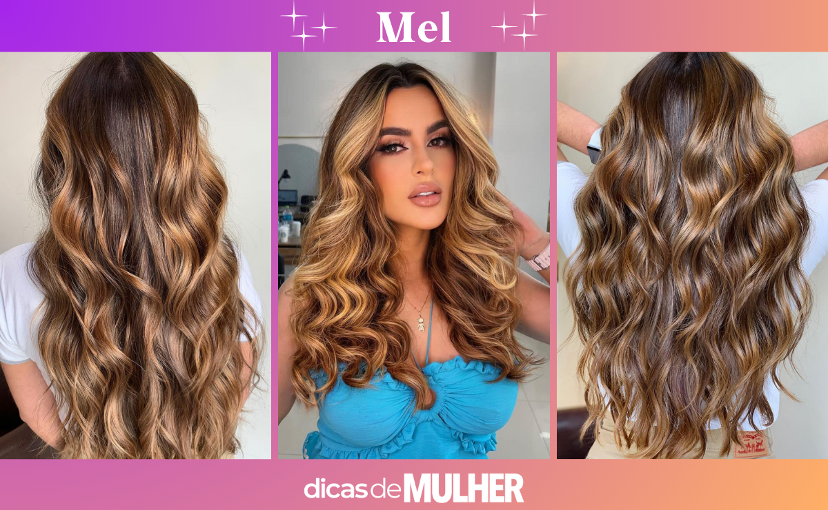 morena iluminada cor mel