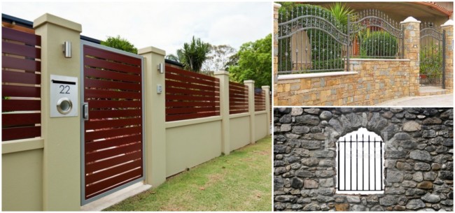 Fachada com muro grade