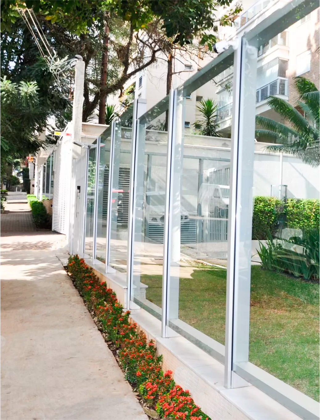 muro de vidro laminado