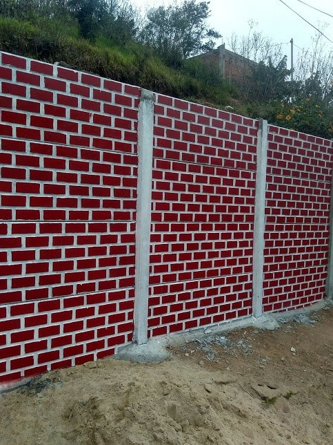Muro pré-fabricado estilo tijolinho
