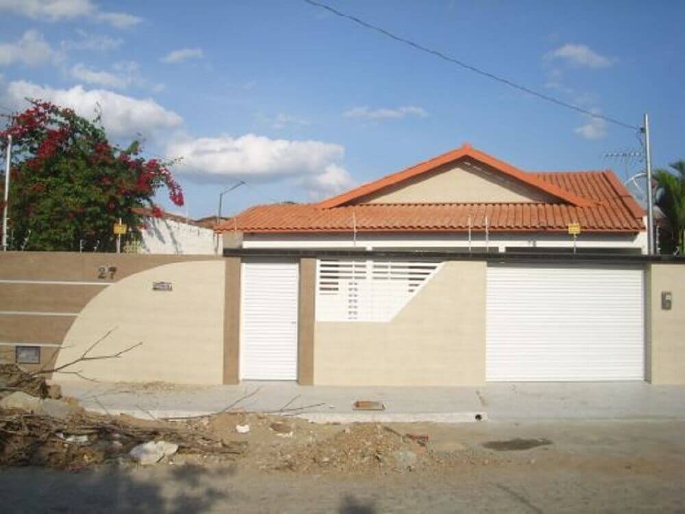 muro simples com portão deslizante