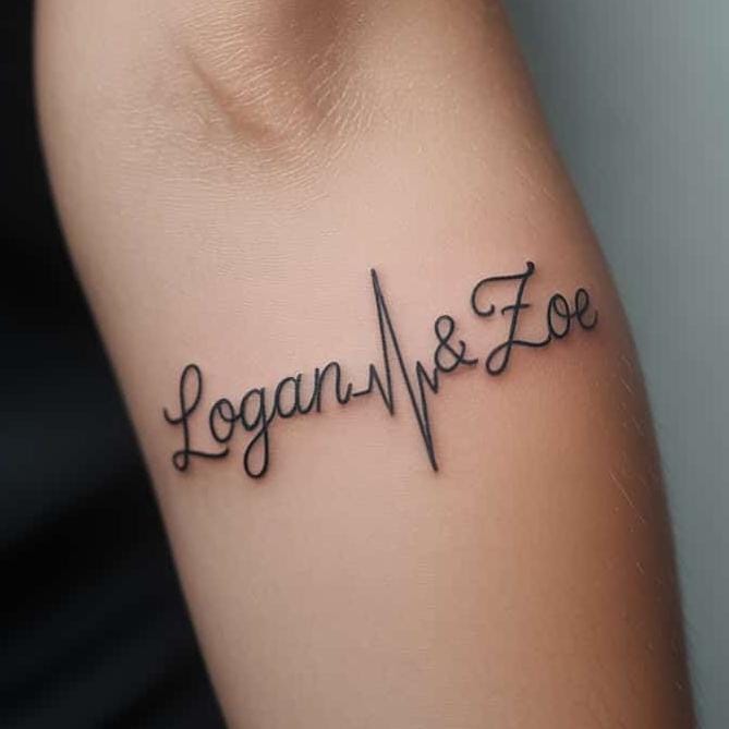 tatuagem nome com coração