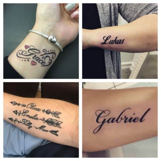 tatuagem nome casal discreta