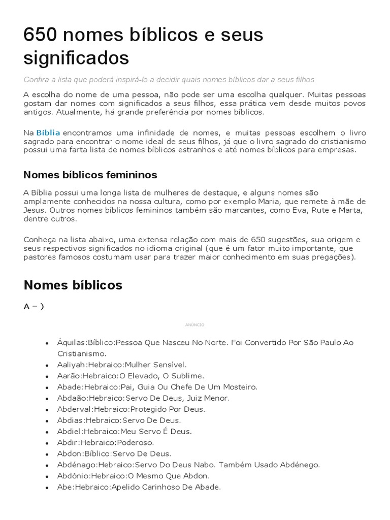 nomes de menino da bíblia