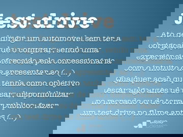 o que é o test drive e o que avaliar