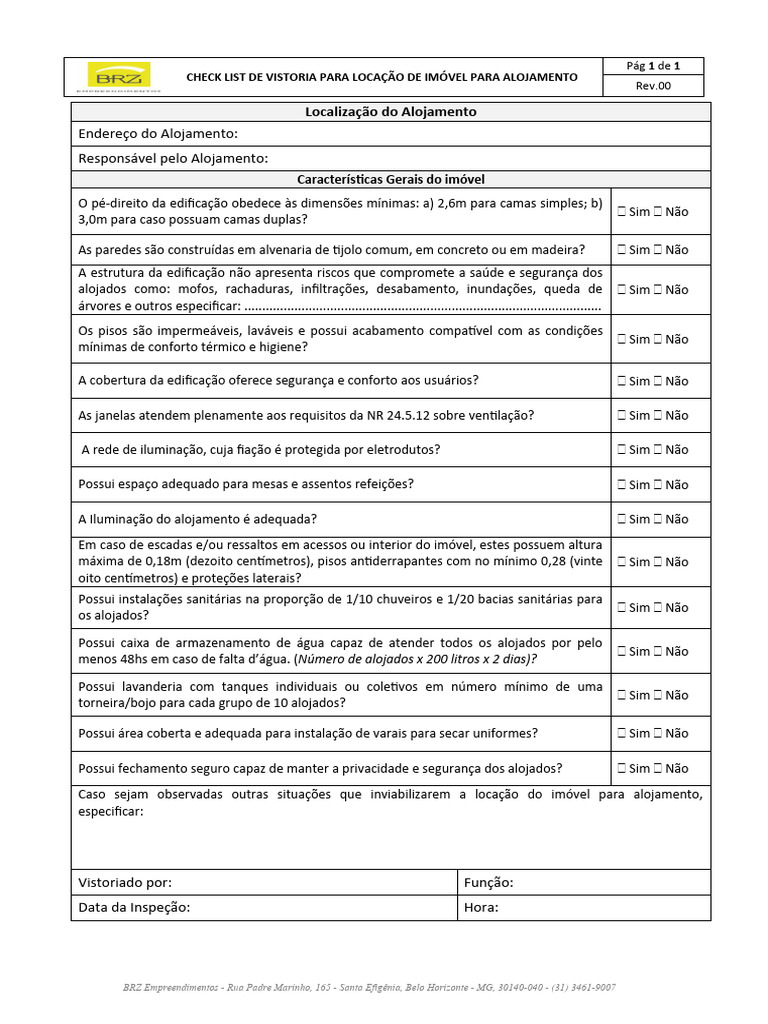 Modelo de Checklist de Vistoria de Imóvel em PDF: Baixe Grátis!