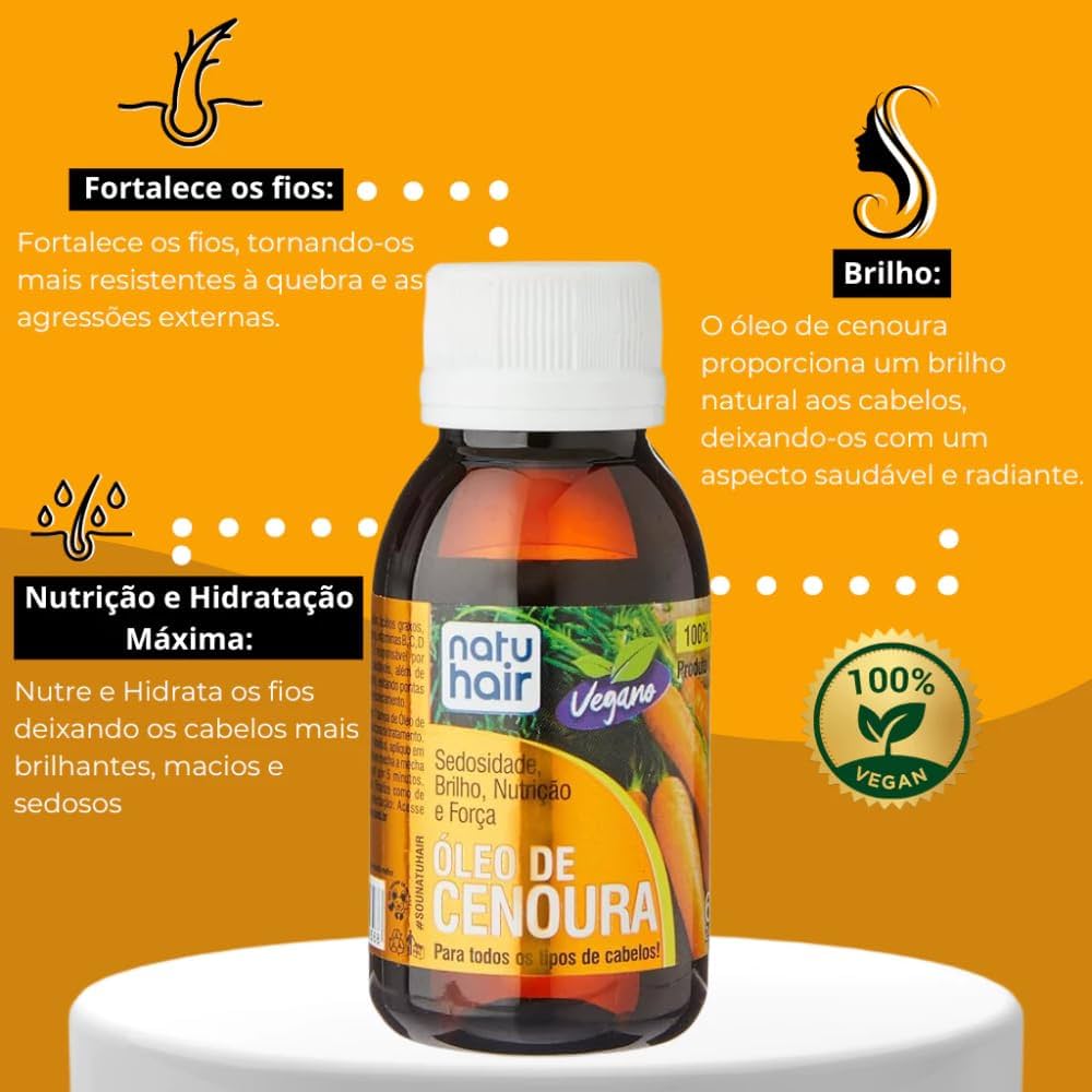 oleo de cenoura para cabelo