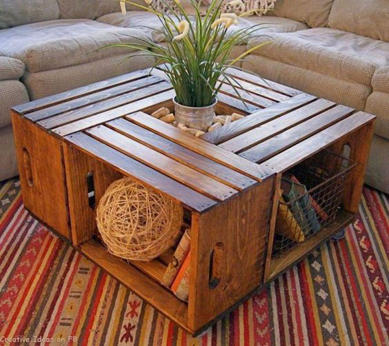pallet ou caixote de feira para móveis rústicos
