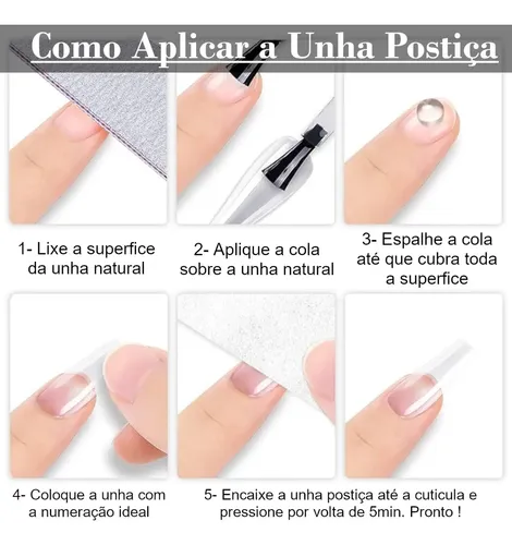 passo a passo para lixar unha postiça realista