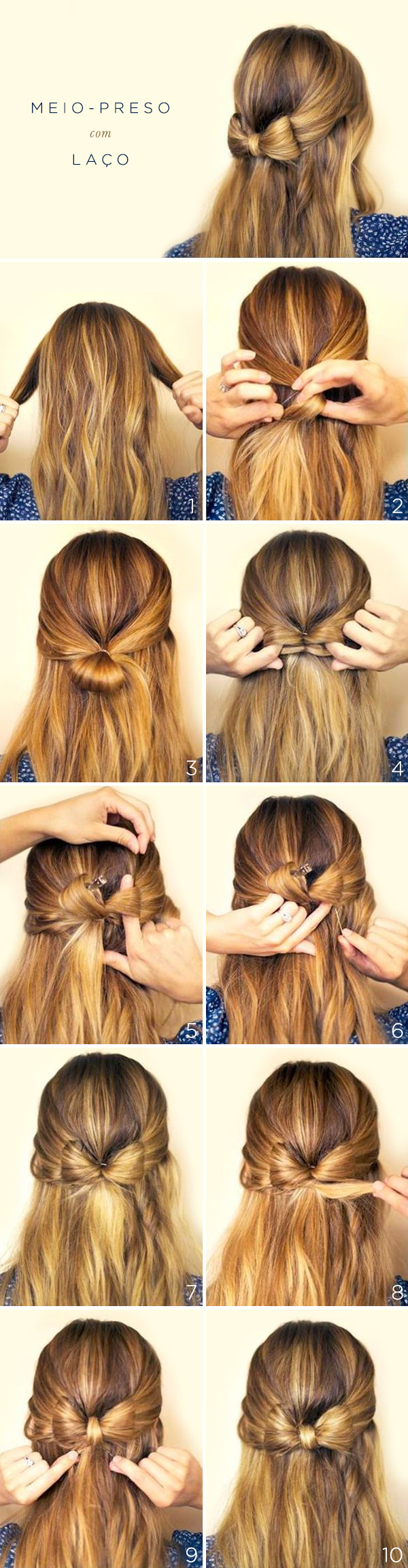 penteado com laço grande coque