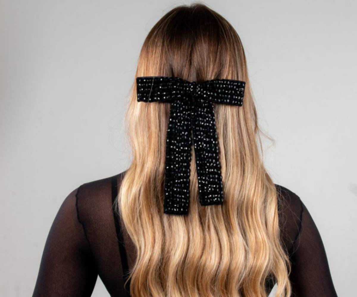 penteado com laço grande trança