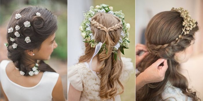 penteado para daminha de casamento