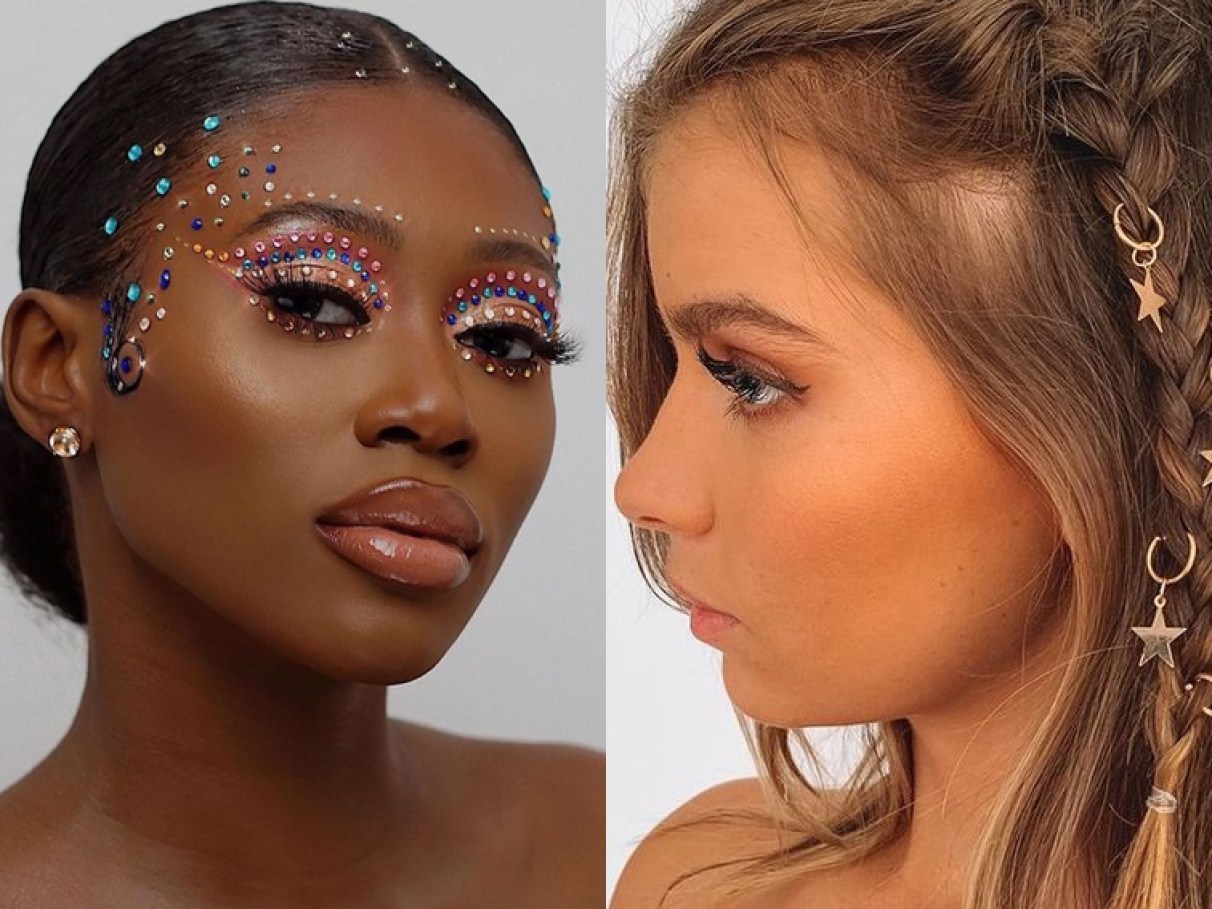 penteado com acessórios carnaval