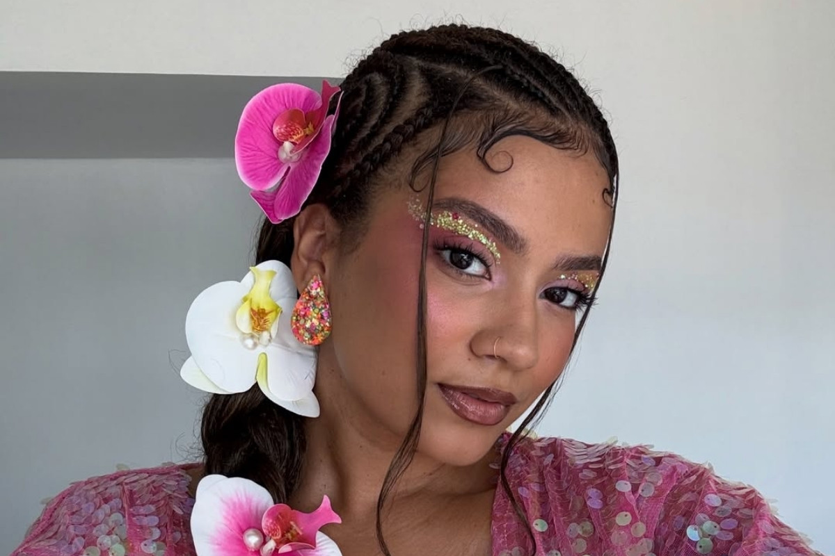 penteado com brilho carnaval