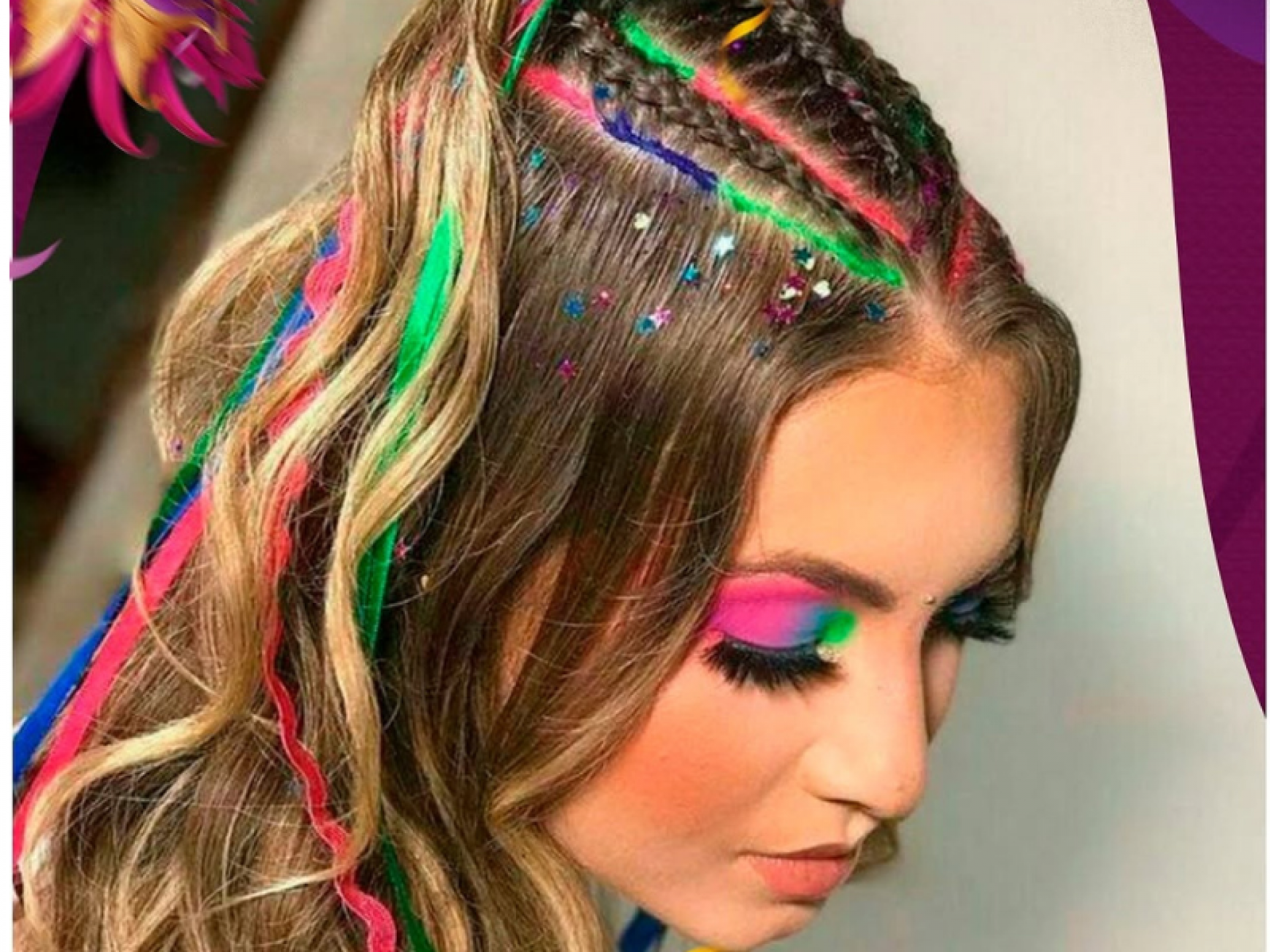 penteado para cabelo curto carnaval