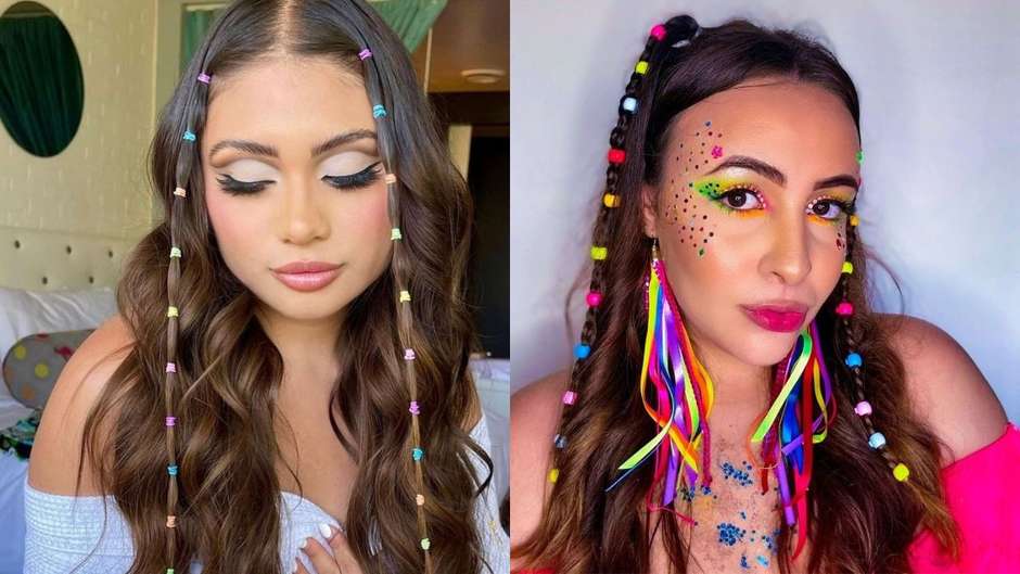 penteado para cabelo liso carnaval