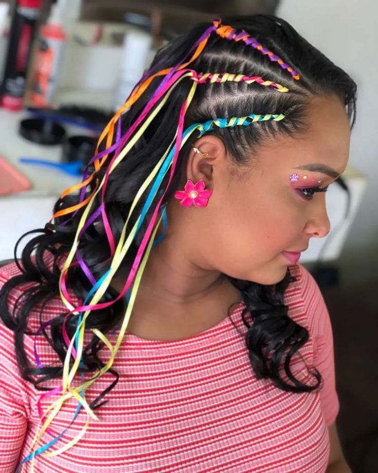 penteado com glitter carnaval